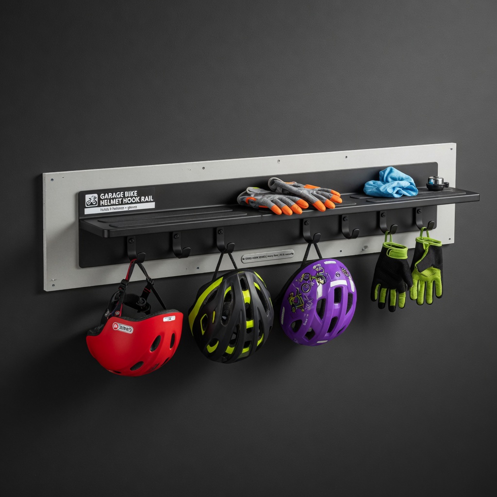 Garage Bike Helmet Hook Rail