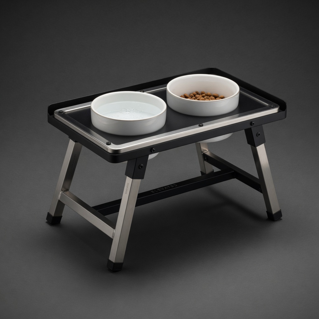 Elevated Double Bowl Stand