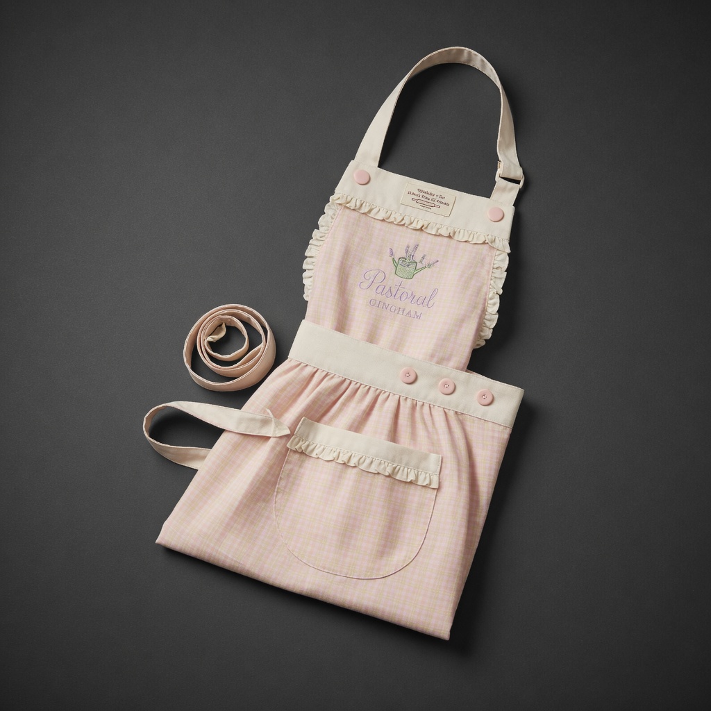 Pastoral Gingham Kitchen Apron